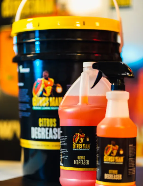 Citrus Degreaser pail and bottles